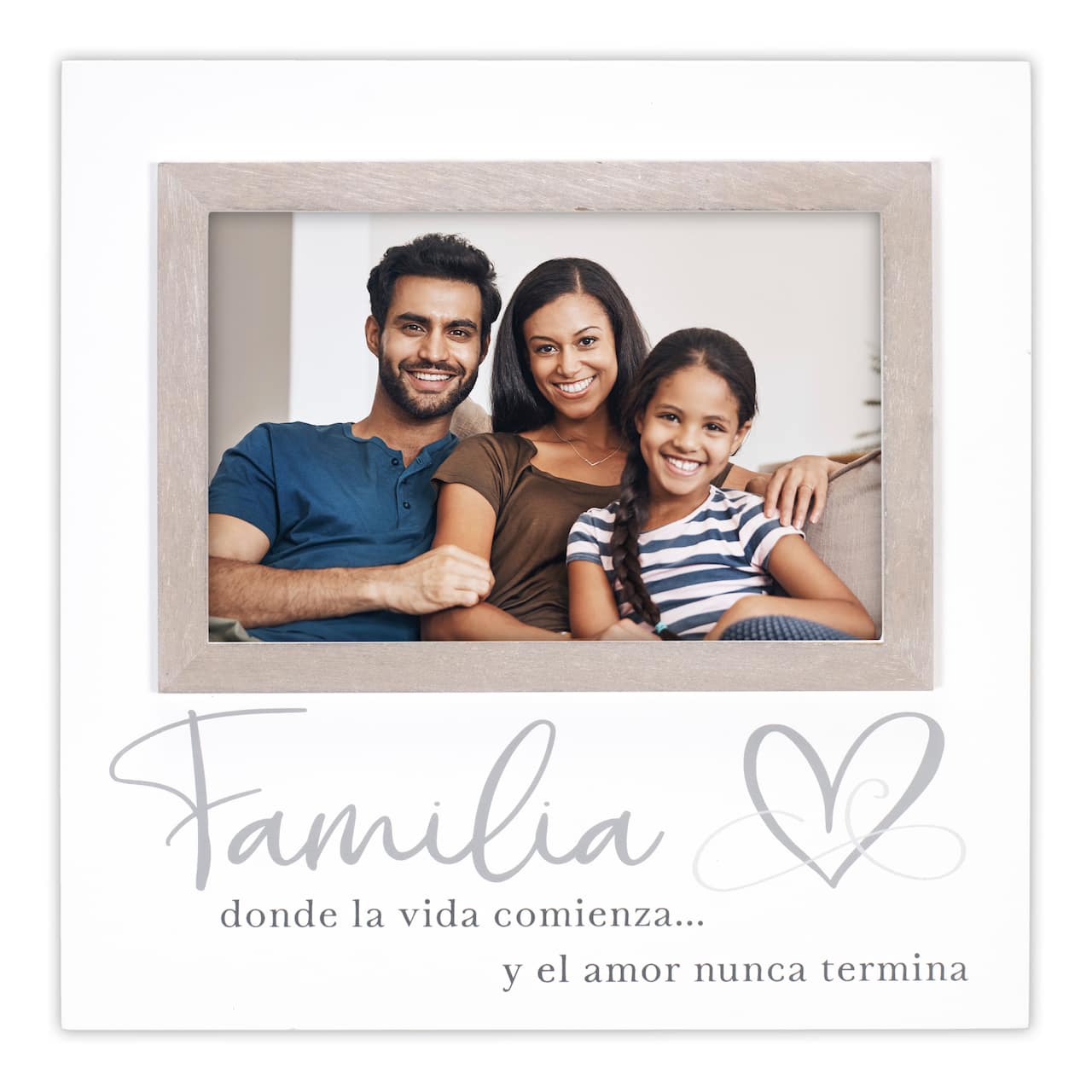 Malden International Designs Familia Rustic White 4" x 6" Frame
